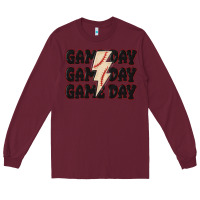 Burgundy game day game day baseball Long Sleeve Tee - MaliasSmallBusiness