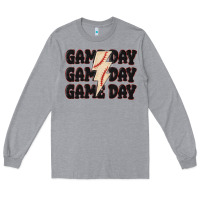 Heather Grey game day game day baseball Long Sleeve Tee - MaliasSmallBusiness