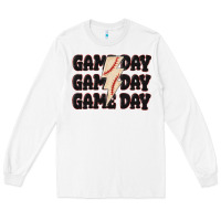 White game day game day baseball Long Sleeve Tee - MaliasSmallBusiness