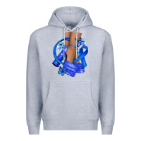 Heather Grey colon cancer heels Premium Hoodie - NancyCooperArtShop