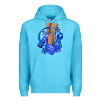 Ocean Blue colon cancer heels Premium Hoodie - NancyCooperArtShop