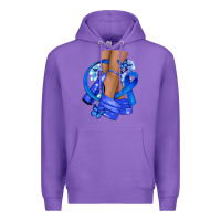 Purple colon cancer heels Premium Hoodie - NancyCooperArtShop