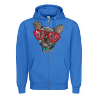 True Royal french bulldog with love glasses Zipper Hoodie - RanaPortraitStore