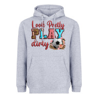 Heather Grey look pretty play dirty soccer Heavyweight Hoodie - HRA Design Shop