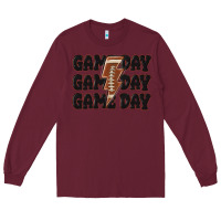 Burgundy game day game day game day basketball Long Sleeve Tee - MaliasSmallBusiness