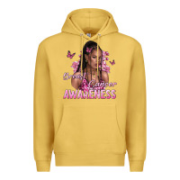 Antique Gold breast cancer awareness afro woman Premium Hoodie - NancyCooperArtShop