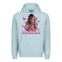 Blue Mist breast cancer awareness afro woman Premium Hoodie - NancyCooperArtShop