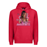 Cardinal breast cancer awareness afro woman Premium Hoodie - NancyCooperArtShop