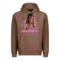 Chestnut breast cancer awareness afro woman Premium Hoodie - NancyCooperArtShop