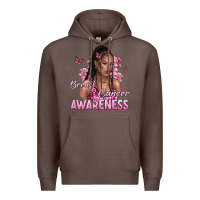 Coffee breast cancer awareness afro woman Premium Hoodie - NancyCooperArtShop