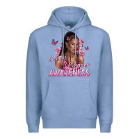 Colony Blue breast cancer awareness afro woman Premium Hoodie - NancyCooperArtShop