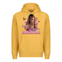 Mustard breast cancer awareness afro woman Premium Hoodie - NancyCooperArtShop