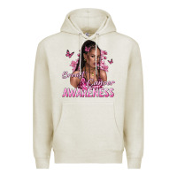 Oatmeal Heather breast cancer awareness afro woman Premium Hoodie - NancyCooperArtShop
