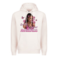 Pale Pink breast cancer awareness afro woman Premium Hoodie - NancyCooperArtShop