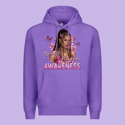 Breast Cancer Awareness Afro Woman Premium Hoodie Designed By Nancycooperartshop