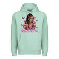 Seafoam breast cancer awareness afro woman Premium Hoodie - NancyCooperArtShop
