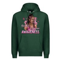 Sports Green breast cancer awareness afro woman Premium Hoodie - NancyCooperArtShop