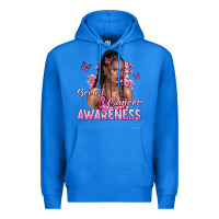 True Royal breast cancer awareness afro woman Premium Hoodie - NancyCooperArtShop