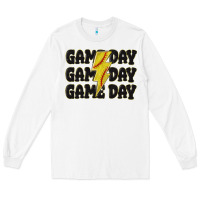 White game day game day game day softball Long Sleeve Tee - MaliasSmallBusiness
