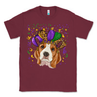 Burgundy Mardi gras beagle Classic Tee - RanaPortraitStore