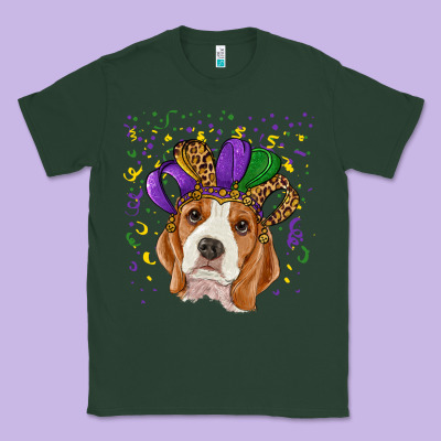 Mardi Gras Beagle Classic Tee Designed By Ranaportraitstore