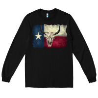 Black distressed tesas flag Long Sleeve Tee - BarkalooDesign
