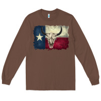 Chestnut distressed tesas flag Long Sleeve Tee - BarkalooDesign