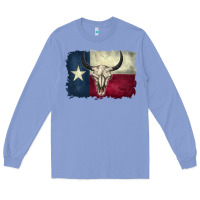 Colony Blue distressed tesas flag Long Sleeve Tee - BarkalooDesign