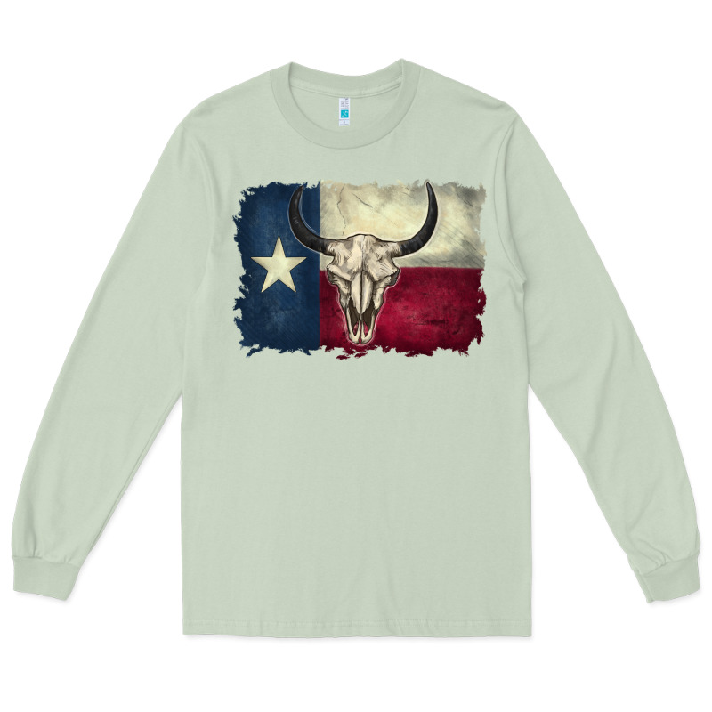 Distressed Tesas Flag Long Sleeve Tee by BarkalooDesign | Teevron