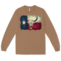 Toasted Coconut distressed tesas flag Long Sleeve Tee - BarkalooDesign