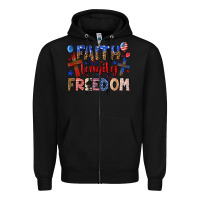 Black faith family freedom Zipper Hoodie - texasbilliewilder