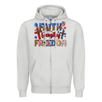 Dove Grey faith family freedom Zipper Hoodie - texasbilliewilder