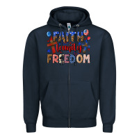 Navy faith family freedom Zipper Hoodie - texasbilliewilder