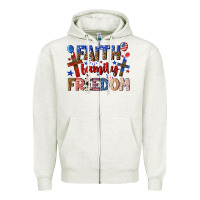 Oatmeal Heather faith family freedom Zipper Hoodie - texasbilliewilder