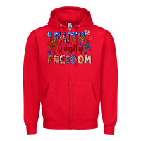 Red faith family freedom Zipper Hoodie - texasbilliewilder