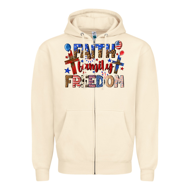 Faith Family Freedom Zipper Hoodie by texasbilliewilder | Teevron