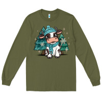 Army Green winter i'm udderly freezing baby cow Long Sleeve Tee - MaliasSmallBusiness