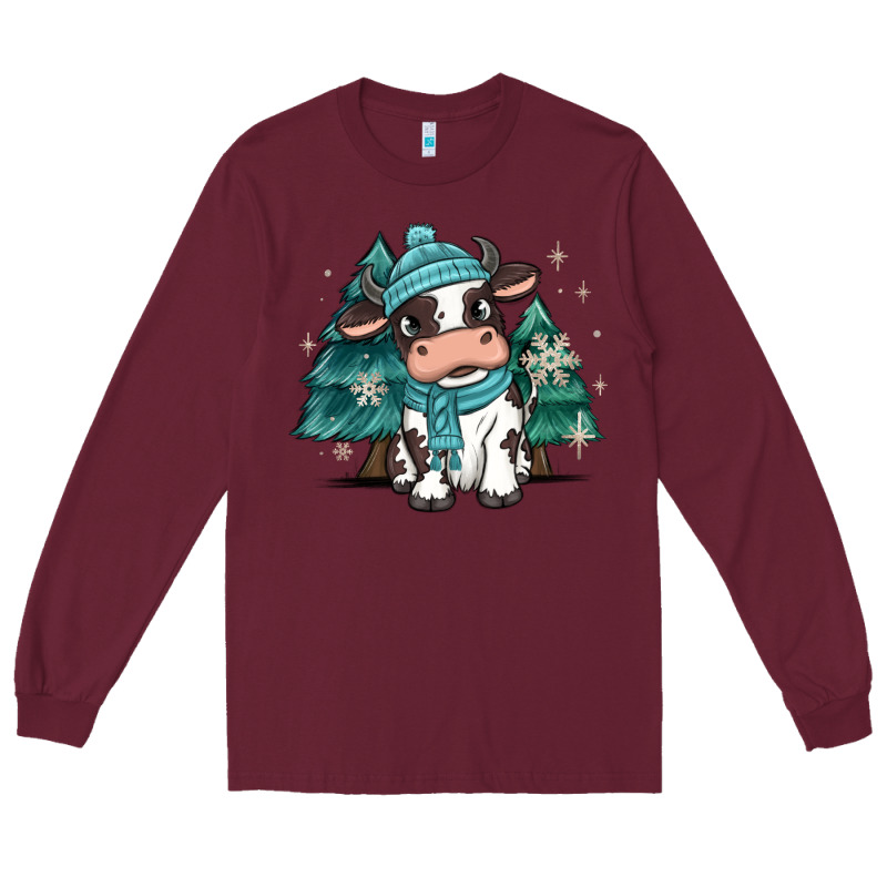 Winter I'm Udderly Freezing Baby Cow Long Sleeve Tee by MaliasSmallBusiness | Teevron
