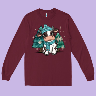 Long Sleeve Tee winter i'm udderly freezing baby cow
