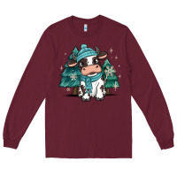 Burgundy winter i'm udderly freezing baby cow Long Sleeve Tee - MaliasSmallBusiness