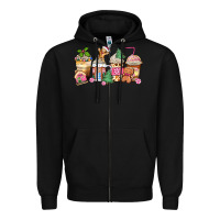Black pink gingerbread coffee cups Zipper Hoodie - Zillion Design Studio