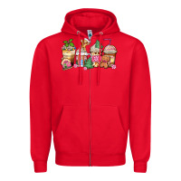 Red pink gingerbread coffee cups Zipper Hoodie - Zillion Design Studio