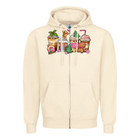 Sandshell pink gingerbread coffee cups Zipper Hoodie - Zillion Design Studio