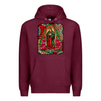 Burgundy our lady of guadalupe christmas Premium Hoodie - Jasminsmagicworld