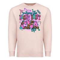 Pale Pink rocking the night shift cna life Premium Sweatshirt - AdoDesignShop