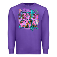 Purple rocking the night shift cna life Premium Sweatshirt - AdoDesignShop