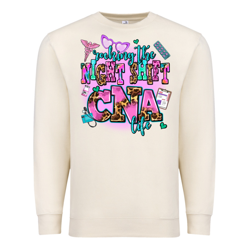 Rocking The Night Shift Cna Life Premium Sweatshirt by AdoDesignShop | Teevron