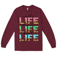 Burgundy wife life mom life best life Long Sleeve Tee - MaliasSmallBusiness