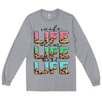 Heather Grey wife life mom life best life Long Sleeve Tee - MaliasSmallBusiness