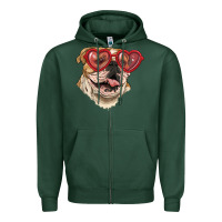 Sports Green english bulldog with love glass Zipper Hoodie - RanaPortraitStore
